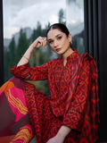 Maria B Slub Khaddar Printed Unstitched 3-Piece Suit- 506 - B