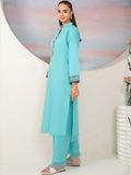 Panache Apparel Winter Basics Khaddar Embroidered Stitched Suit-Ocean