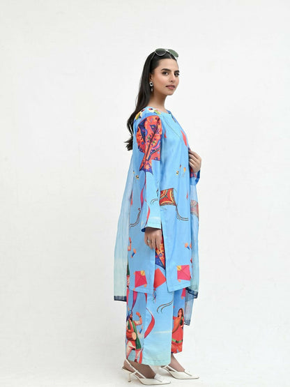 Imran Aftab Basant Mela Raw Silk Printed Unstitched 3-Piece Suit-IARP 10