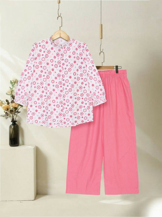Velvour Girls Cotton Printed Co-Ord Set-VG143-A