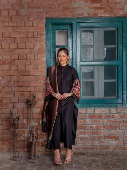 Panache Apparel Separates Linen Embroidered Stitched Gown-SY-001