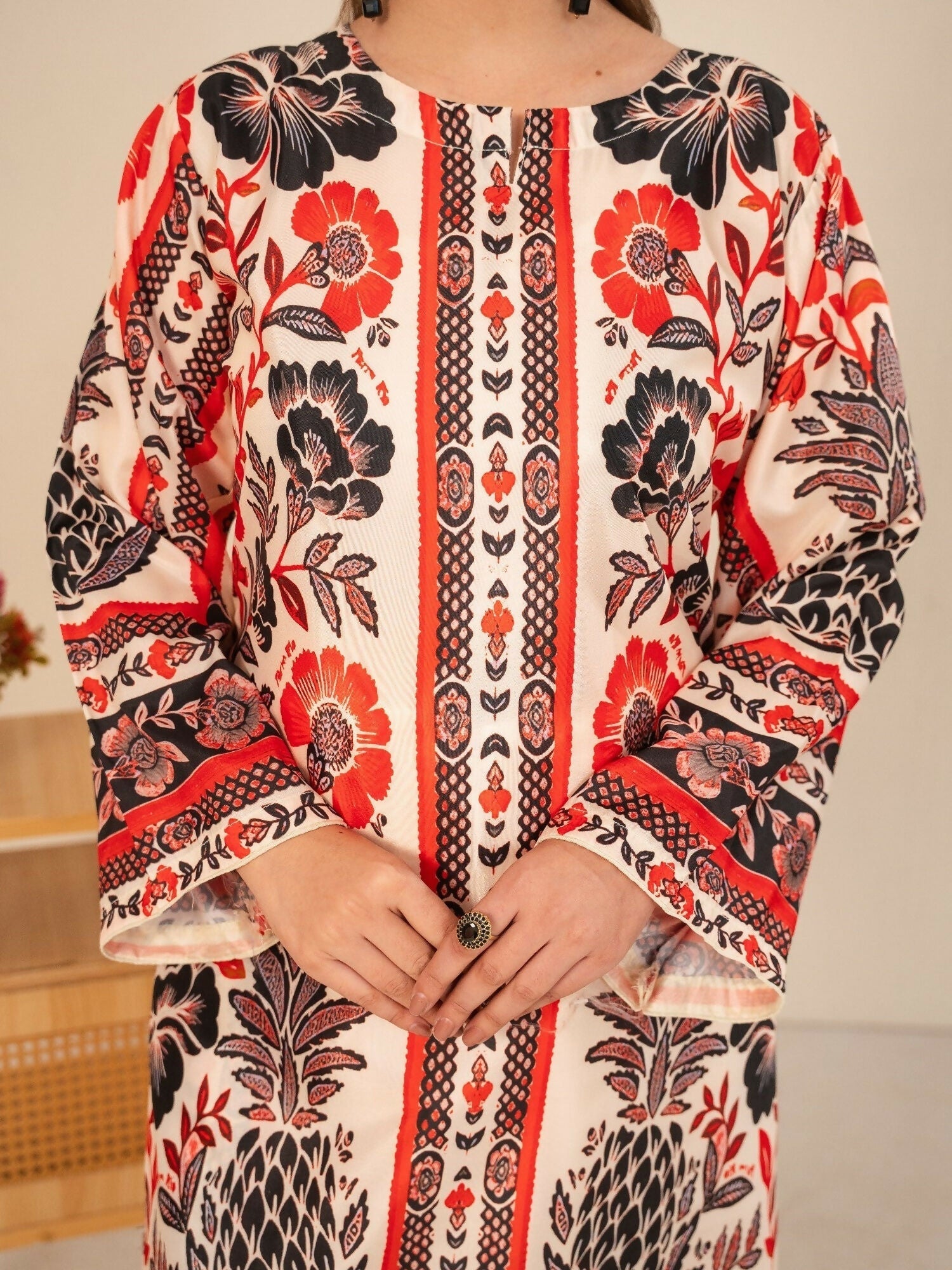 Stylish Collection Whisper Pret Silk Grip Printed Stitched 3-Piece Suit-Floral