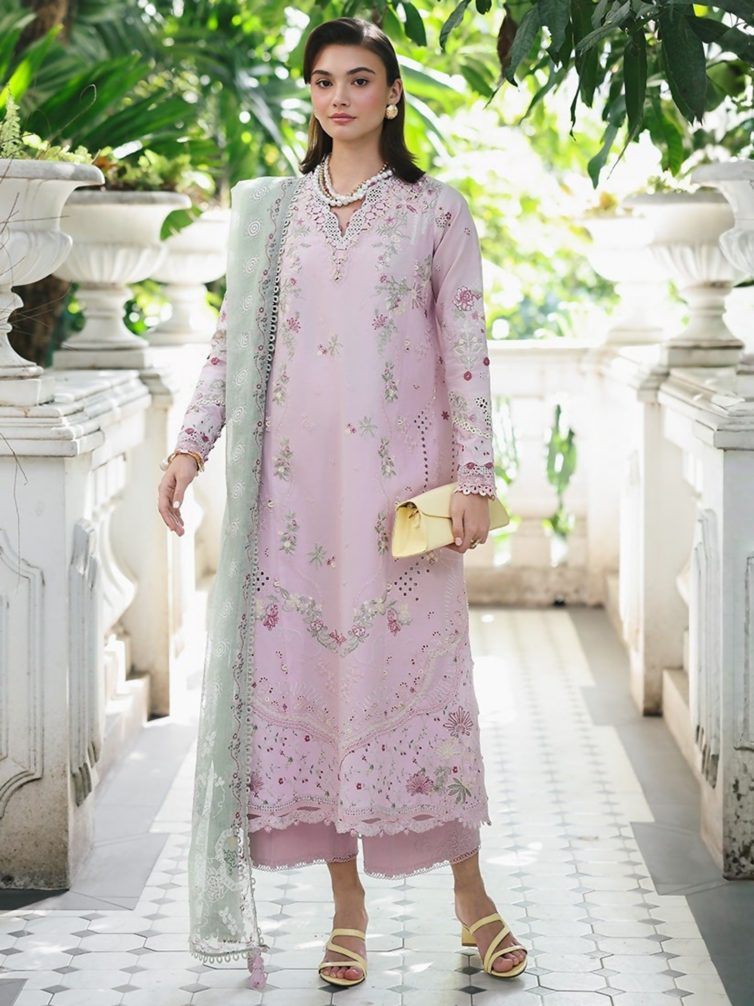 Qalamkar Qline Lawn Drop-1 Embroidered Unstitched 3-Piece Suit-RP-11-Inaya