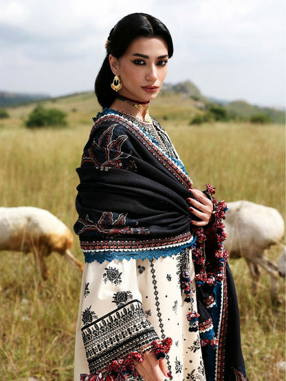 Hussain Rehar Khaddar'25 Embroidered Unstitched 3-Piece Suit-Dhanak