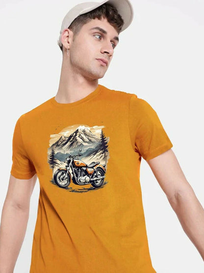 Yellow Jupiter Printed Adventure Awaits Graphic Tee-Shirt-14491
