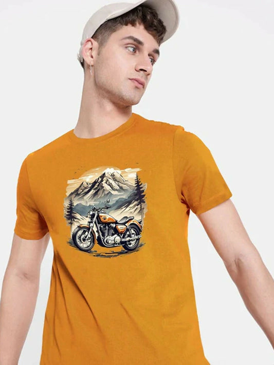 Yellow Jupiter Printed Adventure Awaits Graphic Tee-Shirt-14491