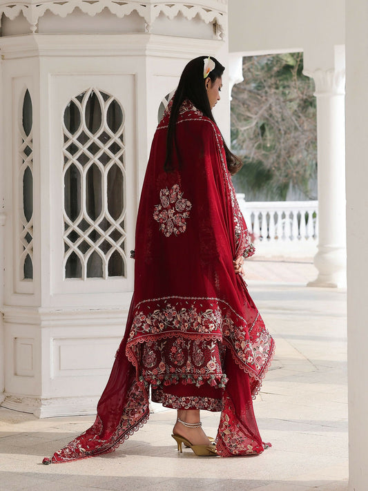 Hussain Rehar Luxury Lawn'26 Eid Edit Embroidered Unstitched 3-Piece Suit-Kastanaa