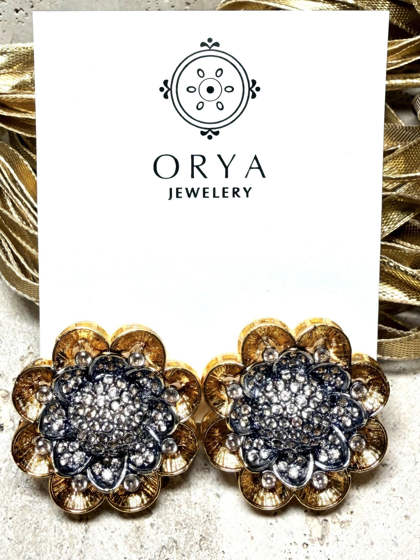 Orya Jewellery Sunflower Stud Earrings