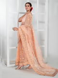 Imran Aftab Lux Winter Wedding Organza Embroidered Unstitched Saree-IASC-31