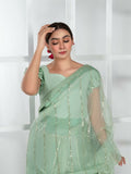 Imran Aftab Lux Winter Wedding Organza Embroidered Unstitched Saree-IASC-30
