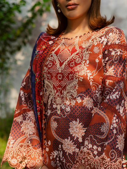 Parishay Rang e Sarma Khaddar Embroidered Stitched 3-Piece Suit-SAR-02