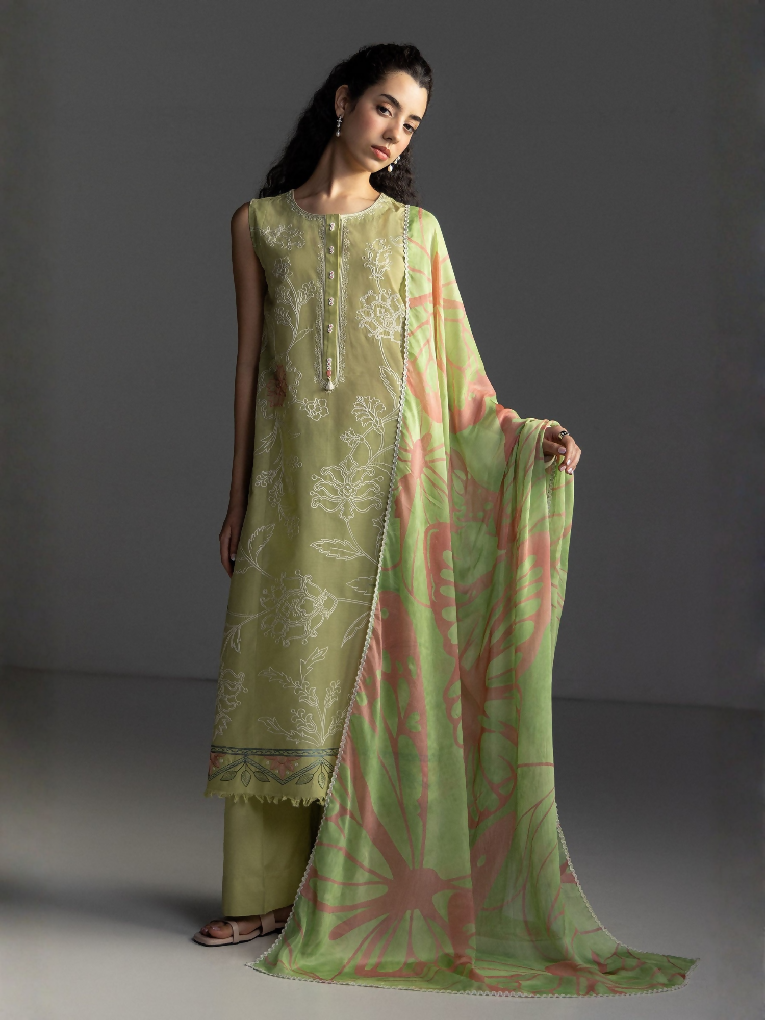 COCO by Zara Shahjahan Lawn'26 Embroidered Unstitched 3-Piece Suit-Isla-4B