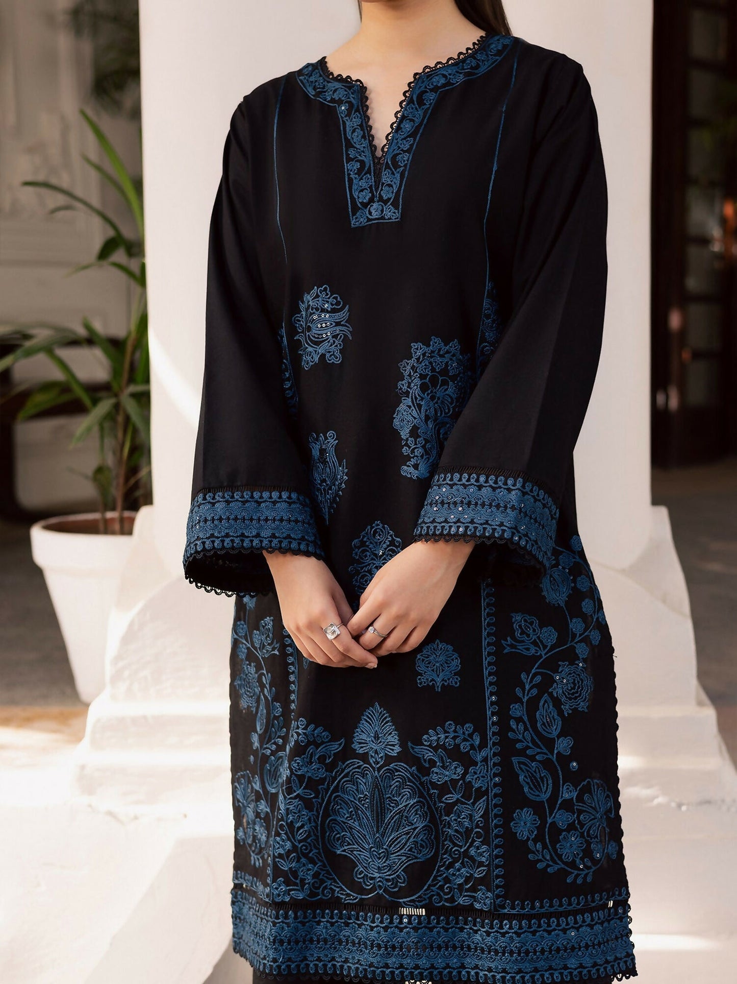Mannat Clothing Laila Winter Pret '25 Karandi Embroidered Stitched Suit-Bold