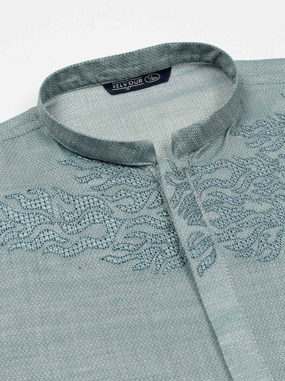 Velvour Boys Cotton Embroidered Stitched Kurta-VB202-A