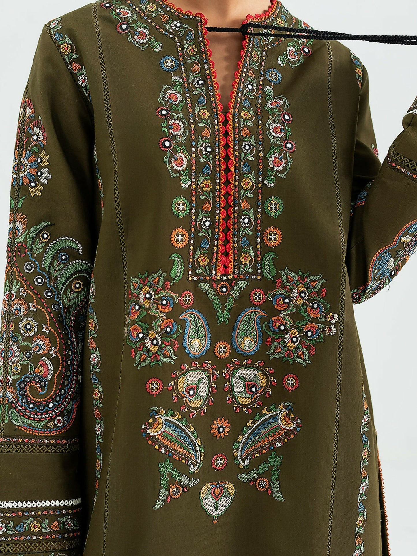 Jugnu By Hussain Rehar Khaddar'25 Embroidered Unstitched 3-Piece Suit-Soni