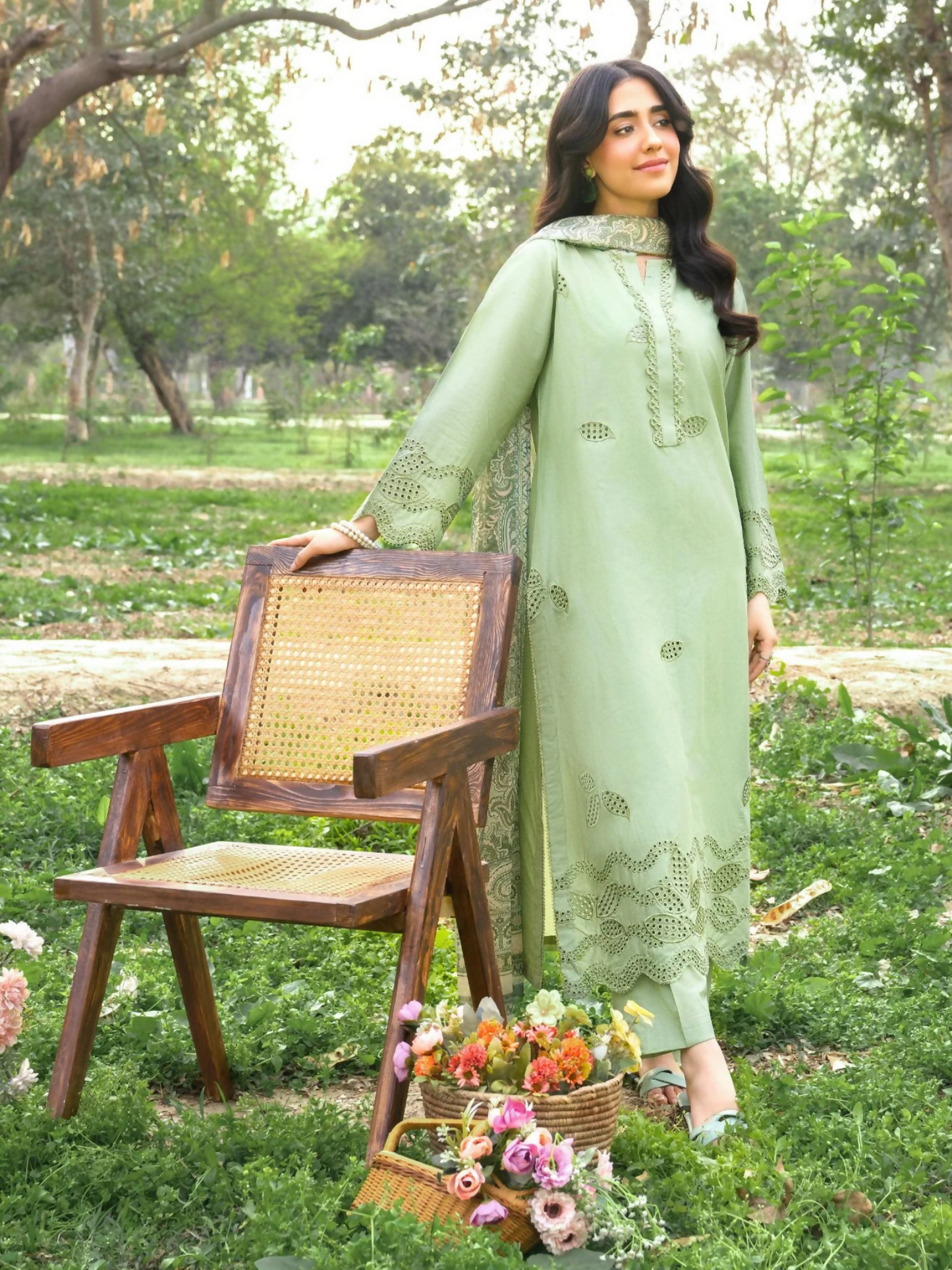 Panache Apparel Serenity Cotton Lawn Embroidered Stitched Suit-Eyelet
