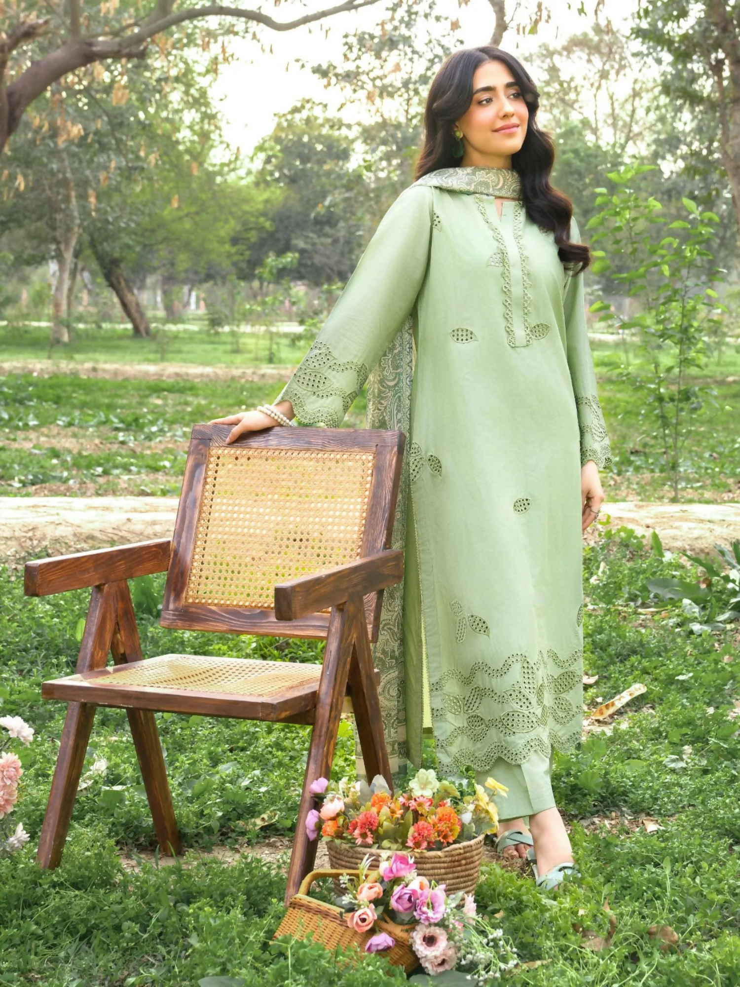 Panache Apparel Serenity Cotton Lawn Embroidered Stitched Suit-Eyelet