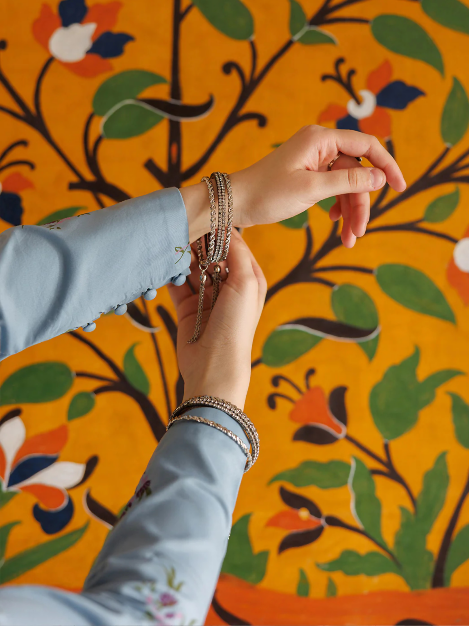 Blue Panache Apparel Noor Mahal Cotton Printed Stitched Suit-Zaanaya