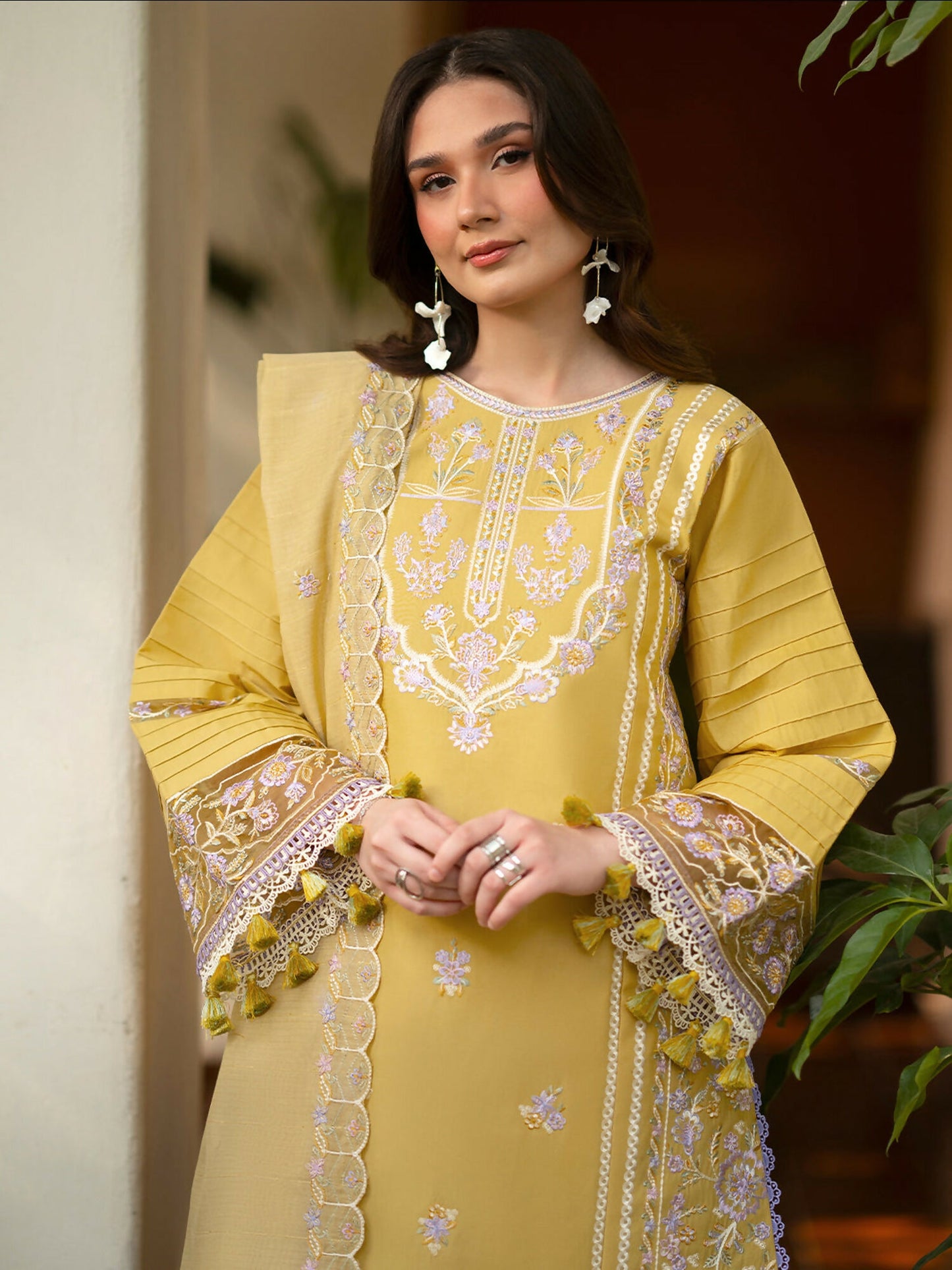 Mahnur Angan Lawn'26 Embroidered Unstitched 3-Piece Suit-AN-003