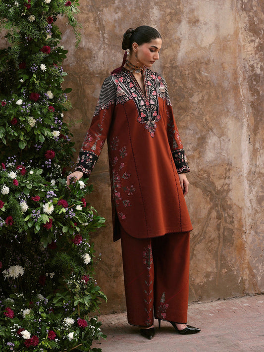 Jugnu By Hussain Rehar Khaddar'25 Embroidered Unstitched 3-Piece Suit-Parsa