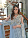 Farooq Hameed Studio Net Embellished Stitched 3-Piece Suit-Laira