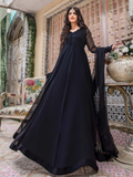 Black Hani & Umaima Chiffon Stitched 2-Piece Suit-Diya
