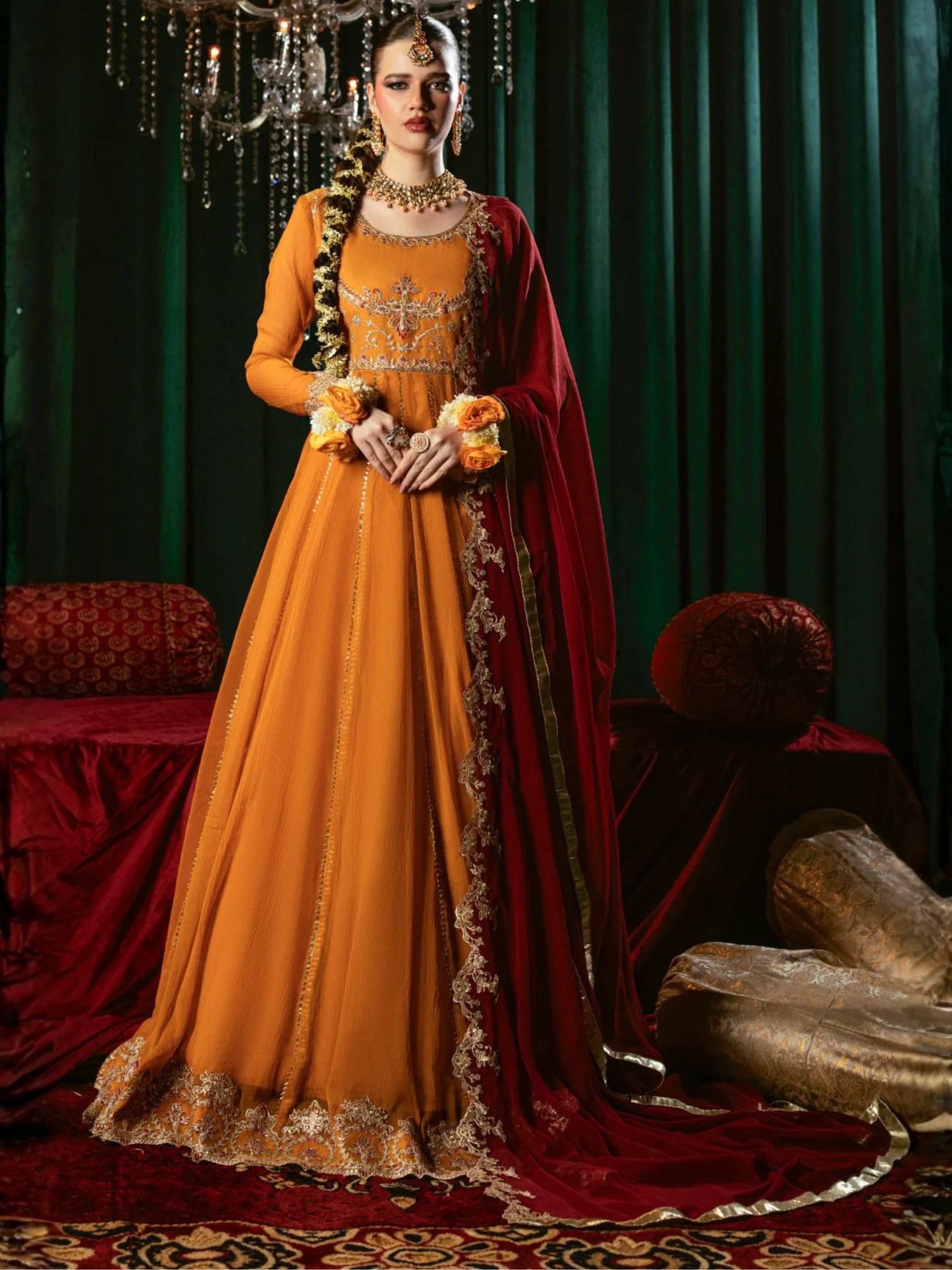 Hani & Umaima Chiffon Embroidered Stitched 2-Piece Suit-Naaz