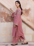 Pink Silai Libas Linen Embroidered Stitched 2-Piece Suit-Noorie