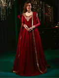 Maroon Hani & Umaima Chiffon Embroidered Stitched 2-Piece Suit-Zeba
