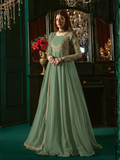 Hani & Umaima Chiffon Embroidered Stitched 2-Piece Suit-Aroosha