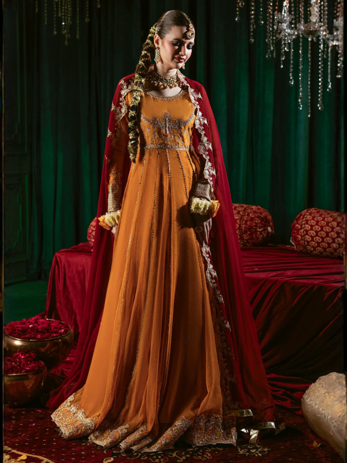 Hani & Umaima Chiffon Embroidered Stitched 2-Piece Suit-Naaz
