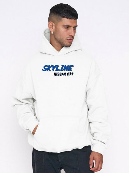 White Jupiter Oversized Skyline Legacy Printed Hoodie-14790