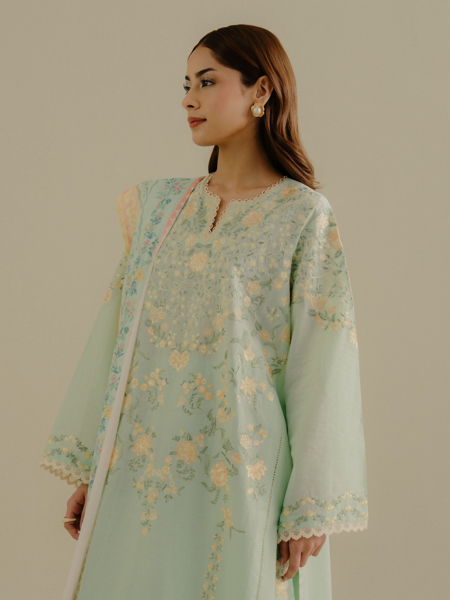 COCO by Zara Shahjahan Lawn Embroidered Unstitched 3-Piece Suit-Velin-7A