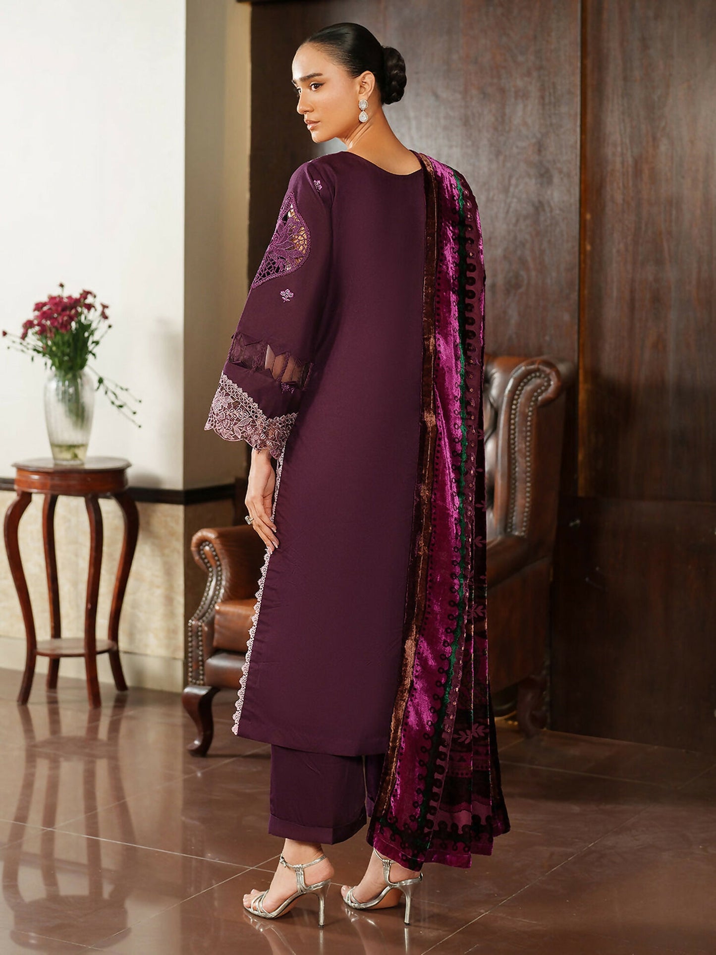 Parishay Panache Winter Corduroy Embroidered Unstitched 3-Piece Suit-PNE-02