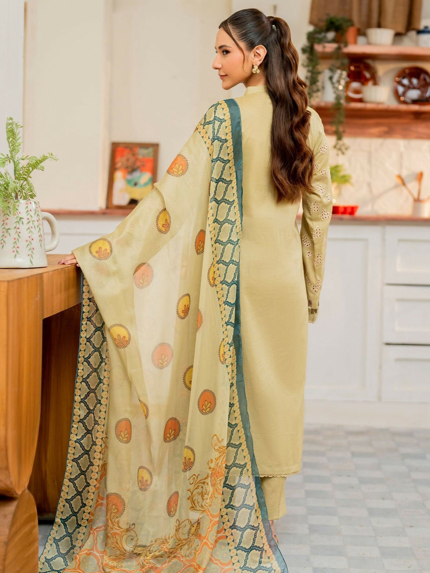 Panache Apparel Lawn Embroidered Stitched 3-Piece Suit-Nest