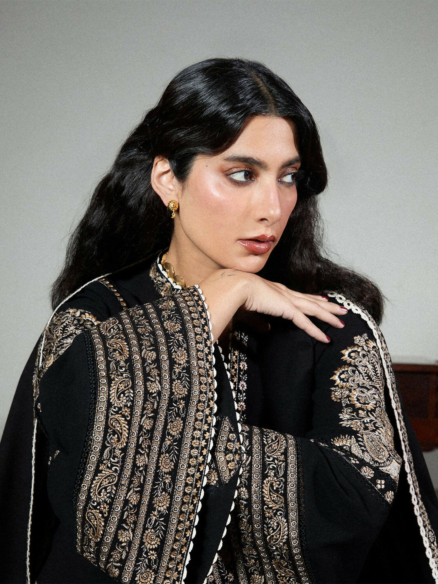 Jugnu by Hussain Rehar Karandi AW 25 - Edit III Embroidered Unstitched 3-Piece Suit-Tila