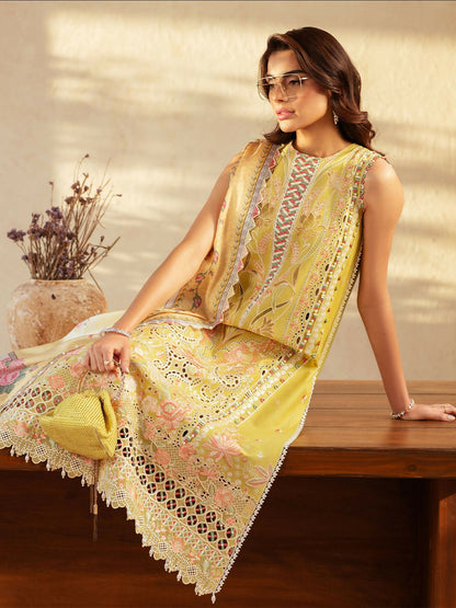 Binilyas Mehroze Lawn Embroidered Stitched 3-Piece Suit-97-B