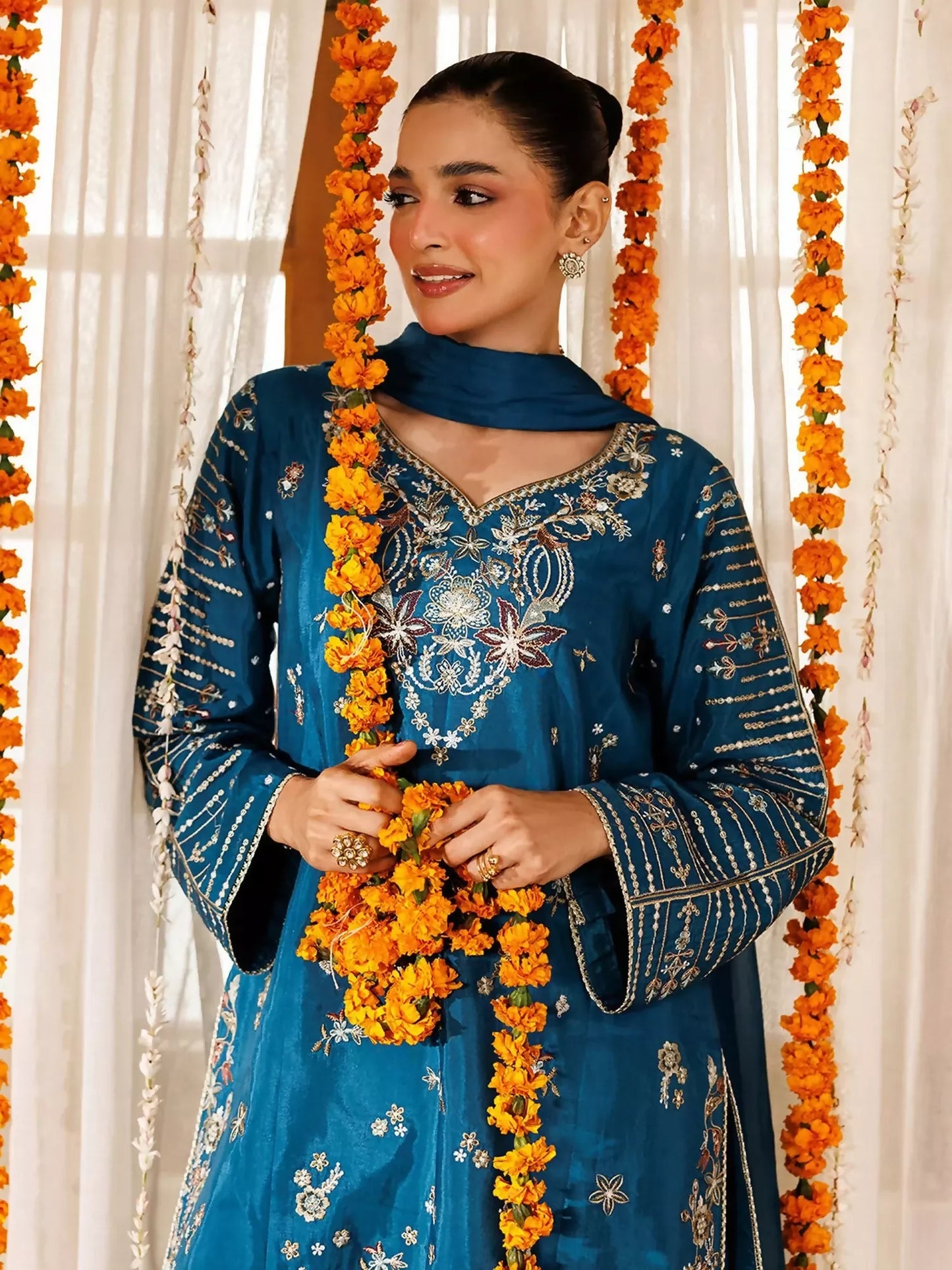 Panache Apparel Noore Eid Edit Sheesha Silk Embroidered Stitched Suit-Gulbaan