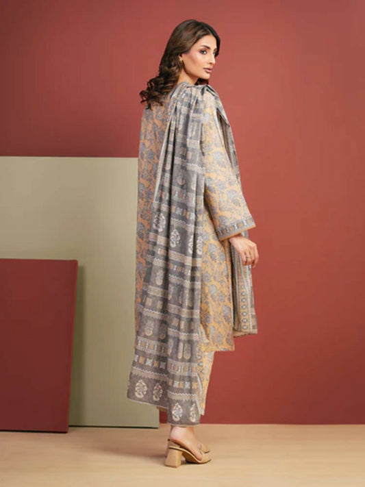 Edenrobe Allure Summer Lawn Printed Unstitched 3-Piece Suit-EWU5A1-35327