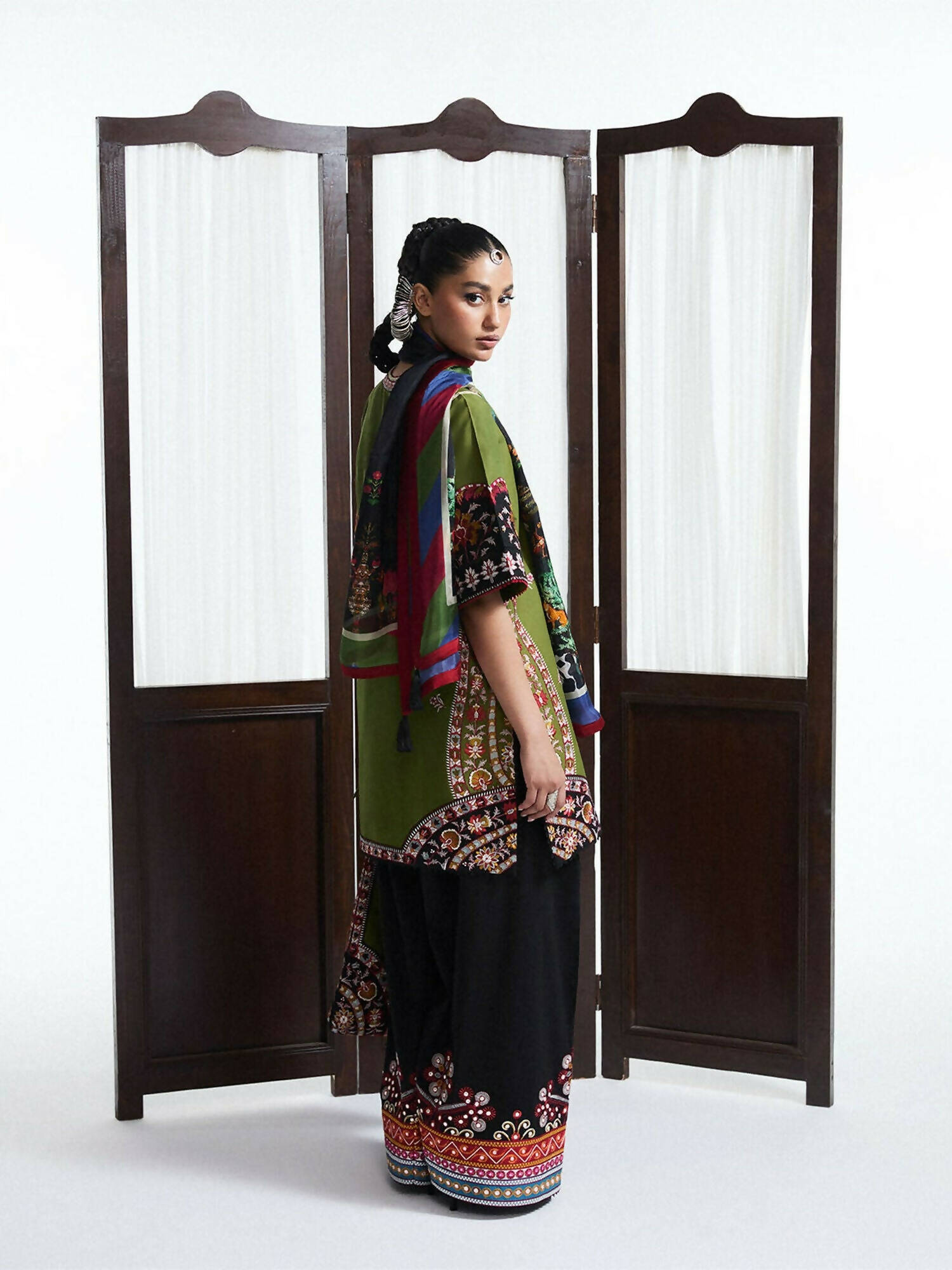 Jugnu by Hussain Rehar SS'25 Eid Pret Edit II Cotton Embroidered 2-Piece Suit-Lavanya