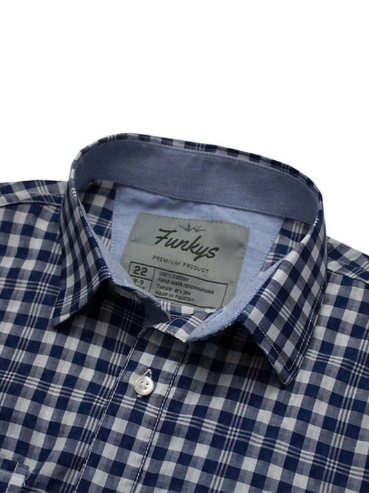 Funkys Micro Checkered Casual Shirt-8976