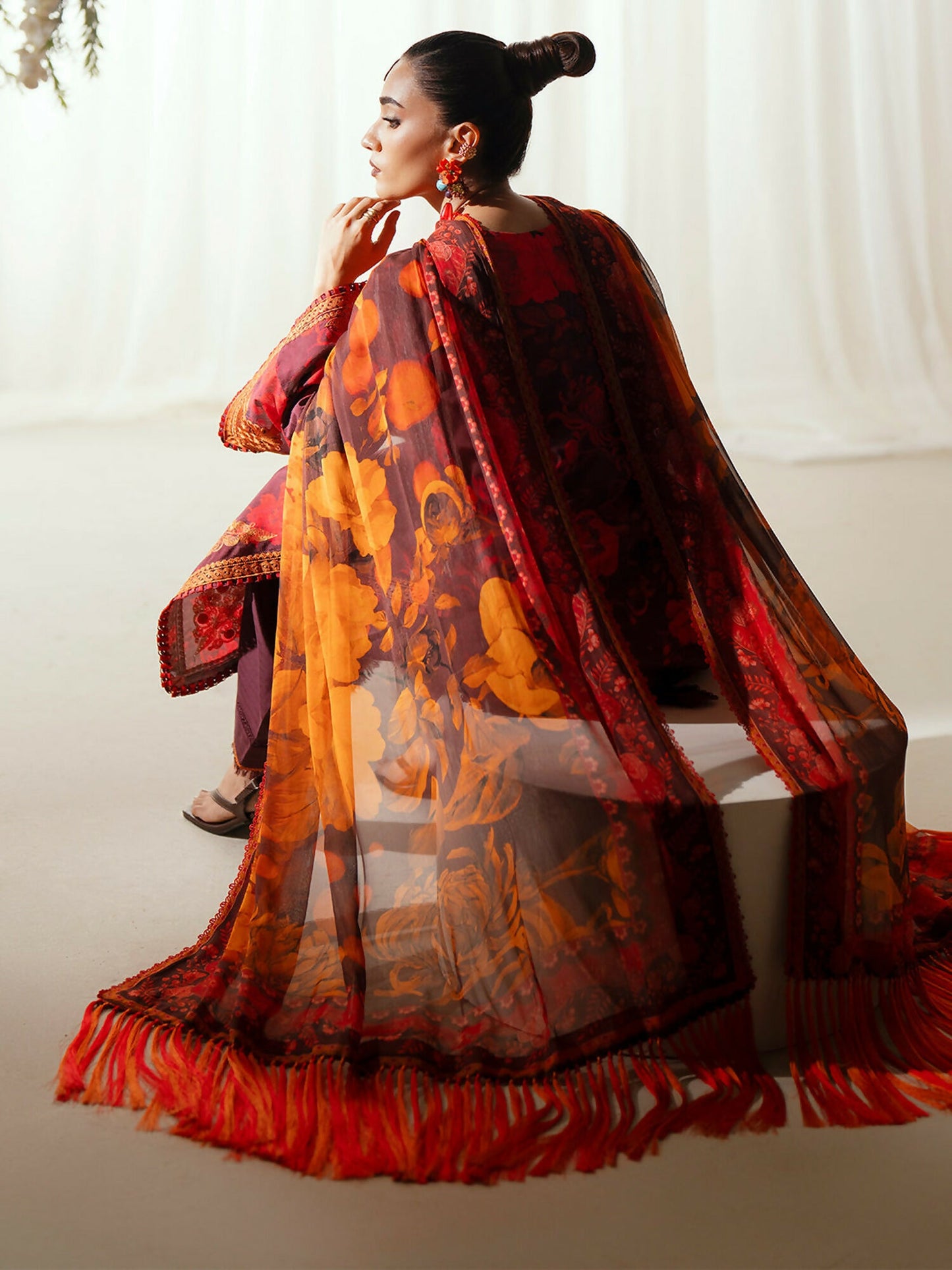 Binilyas Eres Bonita Viscose Embroidered Stitched 3-Piece Suit-1106-A