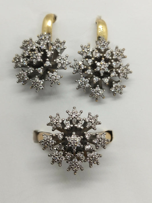 H&A Jewellery Dual Tone Earrings and Ring Set