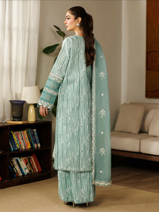 Mahnur Leila Lawn'26 Embroidered Stitched 3-Piece Suit-L-02