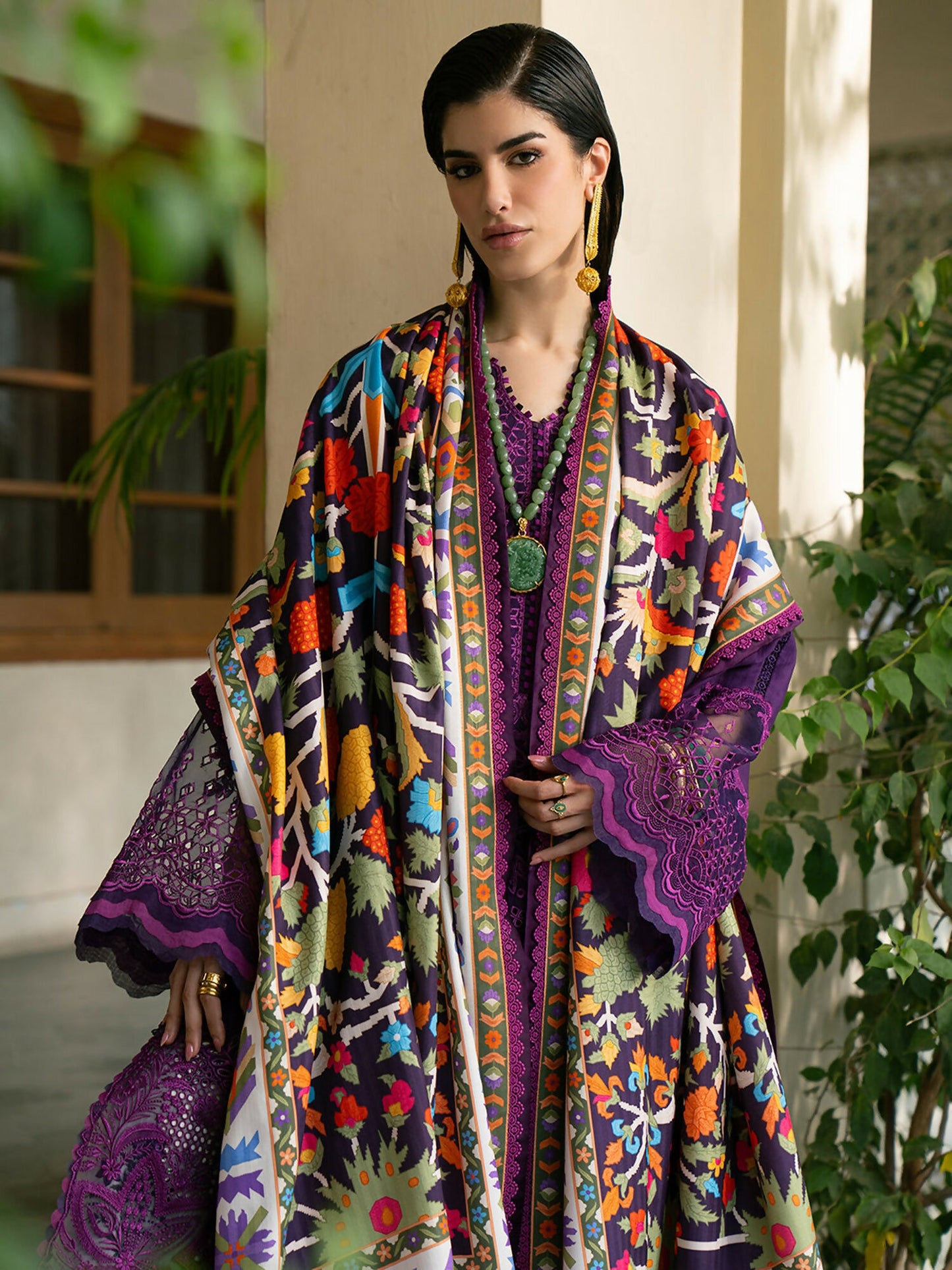 Binilyas Gulrukh Khaddar Embroidered Unstitched 3-Piece Suit-66-A