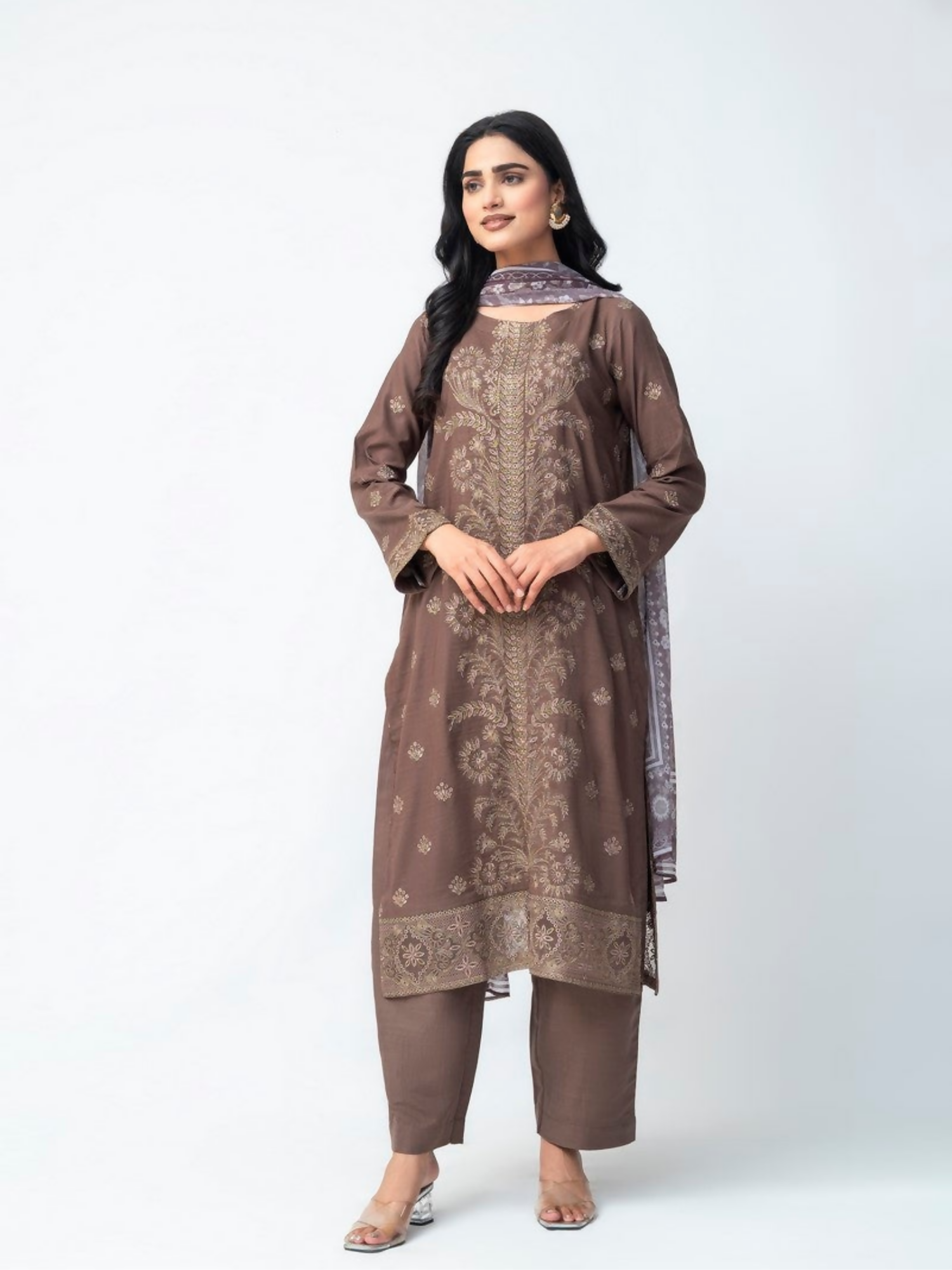 Imran Aftab Isla Winter Khaddar Embroidered Unstitched 3-Piece Suit-IAKC-UF-24