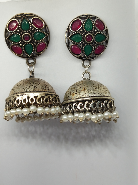 H&A Jewellery Oxidized Brass Handmade Jhumka