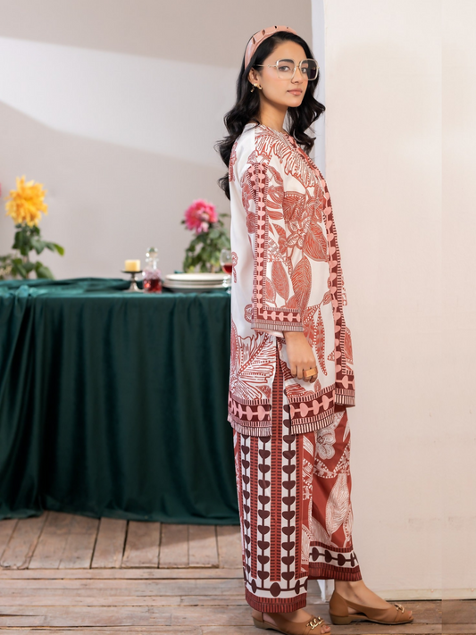 Panache Apparel Crepe De Luxe Crepe Printed Co-Ord Set-Flow