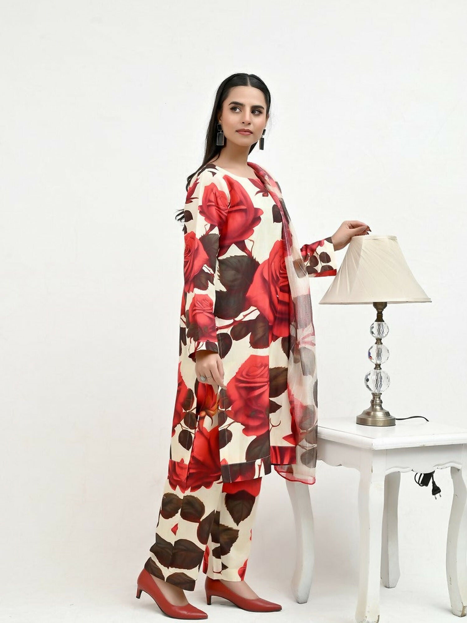Imran Aftab Valentine's Day Raw Silk Printed Unstitched 3-Piece Suit-IAVD 07