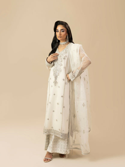 Shurooq Garden Of Dreams Organza Embroidered Stitched 3-Piece Suit-Jasmine